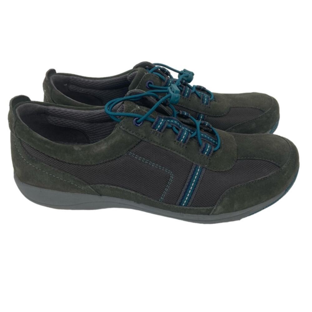 Dansko Helen Suede Sneaker Walking Shoe Women Size 42 11.5 Gray Bungee Lace Up